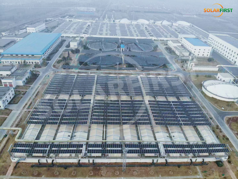Zibo Shandong 1.9MWp Гибкая монтажная система-проект очистных сооружений