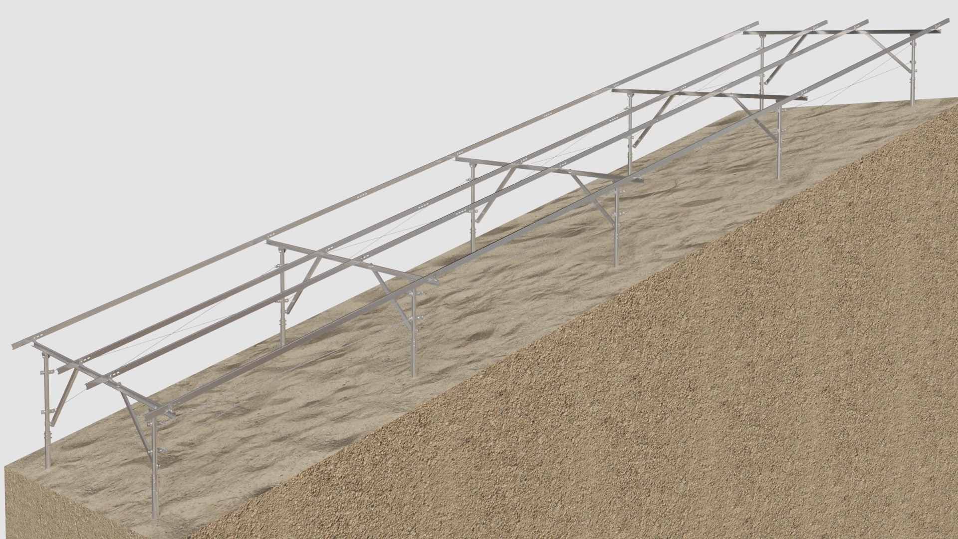 #Solar Pile Ground Mounting System
